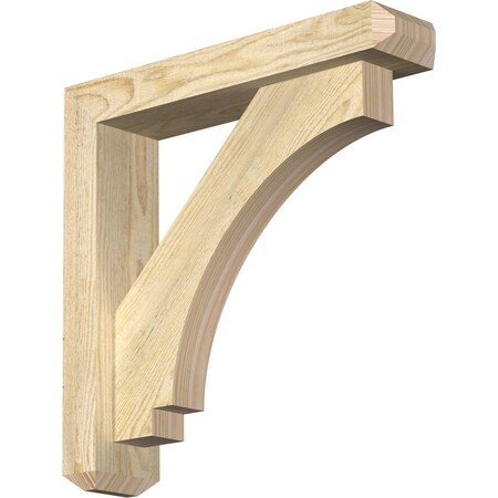 Ekena Millwork Imperial Craftsman Rough Sawn Bracket w/ Offset Brace, Douglas Fir, 4"W x 18"D x 18"H BKT0402X18X18IMP04RDF